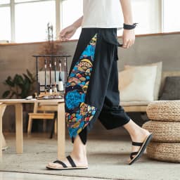 Summer Beach Shorts Men New Hawaiian Print Comfortable Calf Length Pants Men Cotton Breathable Loose Fashion Men Casual Trousers