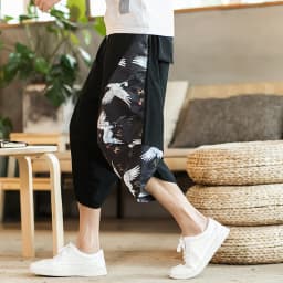 Summer Beach Shorts Men New Hawaiian Print Comfortable Calf Length Pants Men Cotton Breathable Loose Fashion Men Casual Trousers