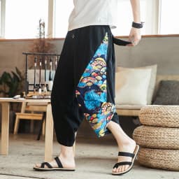 Summer Beach Shorts Men New Hawaiian Print Comfortable Calf Length Pants Men Cotton Breathable Loose Fashion Men Casual Trousers