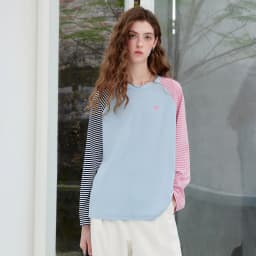 TOYOUTH Women's Long Sleeve T Shirt 2026 Autumn New EcoCosy Colorblock Raglan Stripe Sweet Cool Preppy Sporty Casual Tops