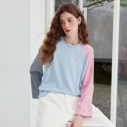 TOYOUTH Women's Long Sleeve T Shirt 2026 Autumn New EcoCosy Colorblock Raglan Stripe Sweet Cool Preppy Sporty Casual Tops