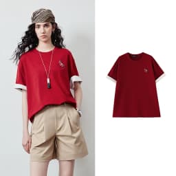 TOYOUTH Women's T Shirt 2026 Summer New Color Blocking Patchwork Short Sleeve Lyocell Pony Print Soft Unique Niche Top