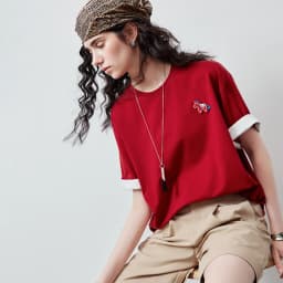 TOYOUTH Women's T Shirt 2026 Summer New Color Blocking Patchwork Short Sleeve Lyocell Pony Print Soft Unique Niche Top