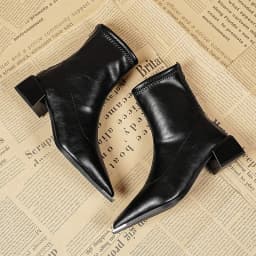 Autumn Winter Fashion Pointed Toe Ankle Boots Women Concise Thick Heels Shoes Street Style Party Short Botas Mujer