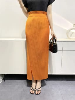 Miyake Summer New Fairy Version of The Pure Color Simple Bustier Skirt High Waisted Open Niche Design Sense