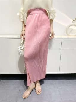 Miyake Summer New Fairy Version of The Pure Color Simple Bustier Skirt High Waisted Open Niche Design Sense