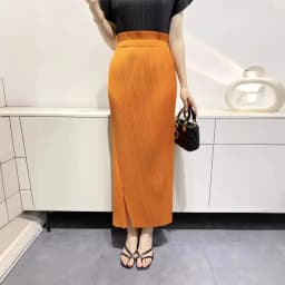 Miyake Summer New Fairy Version of The Pure Color Simple Bustier Skirt High Waisted Open Niche Design Sense