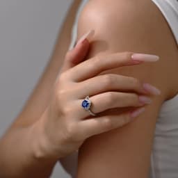 ATTAGEMS Classical Blue Sapphire Ring Cushion Cut 2.0ct DVVS1 Real 925 Sterling Silver For Women Engagement Wedding Fine Jewelry