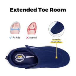FitVille Men'S Diabetic Shoes Extra Wide 2E For Elder Orthopedics Feet Swollen Adjustable Walking Shoe Elderly Foot Pain Relief