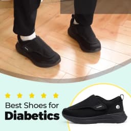 FitVille Men'S Diabetic Shoes Extra Wide 2E For Elder Orthopedics Feet Swollen Adjustable Walking Shoe Elderly Foot Pain Relief