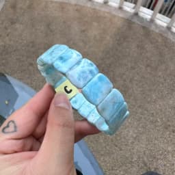 2026 AAA Grade Natural Larimar/Copper Pectolite Bead 10x14mm Bracelet Dominicana Genuine Larimar Gemstone Bangle Woman Wholesale