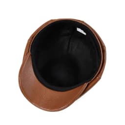 Spring New Genuine Leather Hat Cap Cowhide Beret Warm  Cotton Men Padding Brand Brown/Black Duck Hat