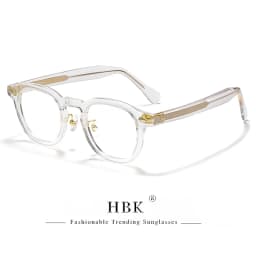 HBK Retro Men's Eyeglass Frames Luxury Anti BlueLight Lenses TR-90 Frame Glasses Women's Reading Computer Eyewear