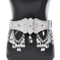 Silver Plated Assyrian National Flag Pattern Heavy Waist Belly Chains Alloy Cross Coin Leaf Tassel Belts Trendy Body Jewelry