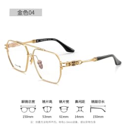 ALICIA Fat Face Over Size Eyewear Luxury Pure Titanium Pilot Double Bridge Glasses Optical Prescription Frames Woman Men 5313