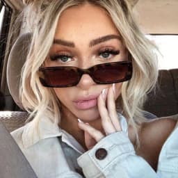 56PCS Small Rectangle Pattern Sunglasses For Women Vintage Brand Designer Square Female Eyewear
