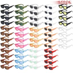 56PCS Small Rectangle Pattern Sunglasses For Women Vintage Brand Designer Square Female Eyewear
