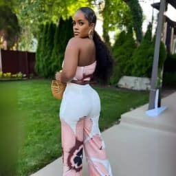 Women Set Floral Print Sleeveless Skew Collar Tops +Wide Leg Pants Two 2 Piece Set Outfit Summer Street Tracksuit