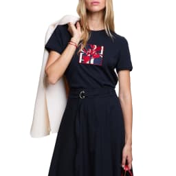 CHCH 2025 Summer New Women's Embroidered T-shirt Short Sleeve O Neck Casual Design Slim Solid color Female Tops T-shirt Top