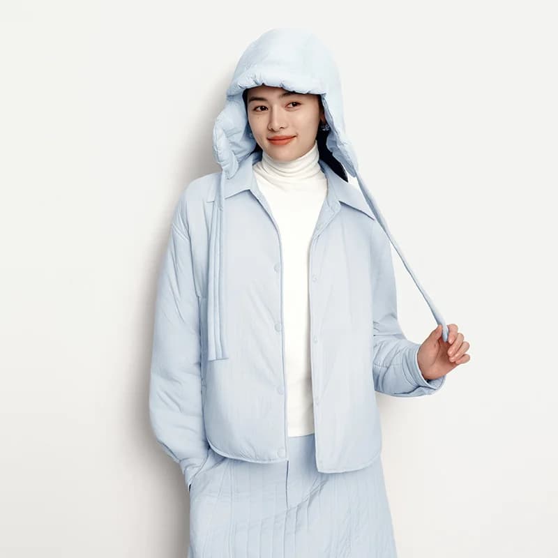 Semir Cotton Coat Women Winter Shirt-Style Bud Top Relaxed Fit 2025 New Lapel Textured Girly Cotton Jacket Women's Clothing