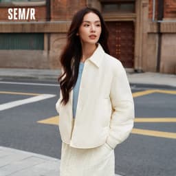 Semir Cotton Coat Women Winter Shirt-Style Bud Top Relaxed Fit 2025 New Lapel Textured Girly Cotton Jacket Women's Clothing