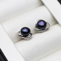 Genuine Silver 925 White Stud Earrings Pearl Woman,Natural Freshwater Bridal Jewelry Pearl Earrings Wife Mother Gift Pink Black
