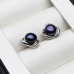 Genuine Silver 925 White Stud Earrings Pearl Woman,Natural Freshwater Bridal Jewelry Pearl Earrings Wife Mother Gift Pink Black