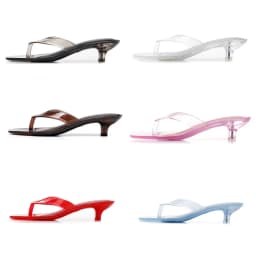 New Low Heels Thong Sandals for Women Square Toe Fashion Transparent Heeled Flip Flops Woman Summer Clear Stiletto Beach Sandal