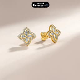 0.86 CTW Four Leaf Flower Moissanite Stud Earrings S925 Sterling Silver Sparkling Diamond Earring Fine Jewelry For Women Gift