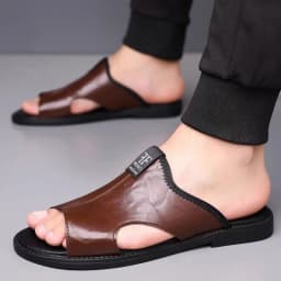 Sandals for Men Brand Casual Shoes Outdoor Fashion Men's Slippers Comfortable Beach Shoes High Quality Leather Men Flat Sandals