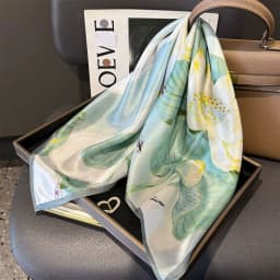100% Pure Silk Square Scarf Women Hairband Office Neck Scarves Print Luxury Neckerchief Bandana Spring Foulard Female Shawl 65cm
