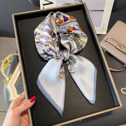 100% Pure Silk Square Scarf Women Hairband Office Neck Scarves Print Luxury Neckerchief Bandana Spring Foulard Female Shawl 65cm