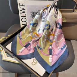 100% Pure Silk Square Scarf Women Hairband Office Neck Scarves Print Luxury Neckerchief Bandana Spring Foulard Female Shawl 65cm