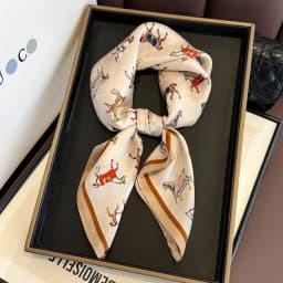 100% Pure Silk Square Scarf Women Hairband Office Neck Scarves Print Luxury Neckerchief Bandana Spring Foulard Female Shawl 65cm