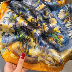 100% Pure Silk Square Scarf Women Hairband Office Neck Scarves Print Luxury Neckerchief Bandana Spring Foulard Female Shawl 65cm
