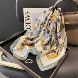 100% Pure Silk Square Scarf Women Hairband Office Neck Scarves Print Luxury Neckerchief Bandana Spring Foulard Female Shawl 65cm