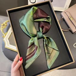 100% Pure Silk Square Scarf Women Hairband Office Neck Scarves Print Luxury Neckerchief Bandana Spring Foulard Female Shawl 65cm