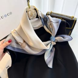 100% Pure Silk Square Scarf Women Hairband Office Neck Scarves Print Luxury Neckerchief Bandana Spring Foulard Female Shawl 65cm