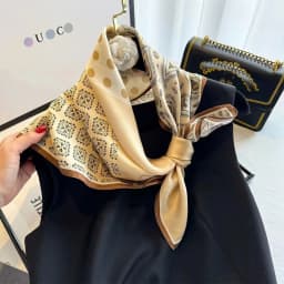 100% Pure Silk Square Scarf Women Hairband Office Neck Scarves Print Luxury Neckerchief Bandana Spring Foulard Female Shawl 65cm