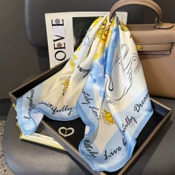 100% Pure Silk Square Scarf Women Hairband Office Neck Scarves Print Luxury Neckerchief Bandana Spring Foulard Female Shawl 65cm