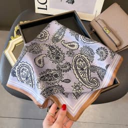 100% Pure Silk Square Scarf Women Hairband Office Neck Scarves Print Luxury Neckerchief Bandana Spring Foulard Female Shawl 65cm