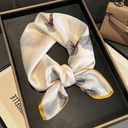 100% Pure Silk Square Scarf Women Hairband Office Neck Scarves Print Luxury Neckerchief Bandana Spring Foulard Female Shawl 65cm