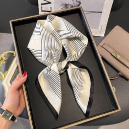 100% Pure Silk Square Scarf Women Hairband Office Neck Scarves Print Luxury Neckerchief Bandana Spring Foulard Female Shawl 65cm
