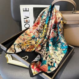 100% Pure Silk Square Scarf Women Hairband Office Neck Scarves Print Luxury Neckerchief Bandana Spring Foulard Female Shawl 65cm