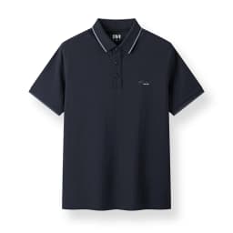 Semir Mens Polo 2026 Color Block Stripe Lapel Cool Feeling Letter Printed Simple Casual Soft