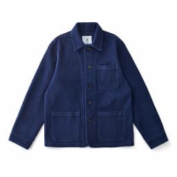 Vintage French Indigo Cargo Jacket Men Autumn Winter New Lapel Multi-pocket Blue Dyed Tooling Jacket Retro Casual Cardigan Coat