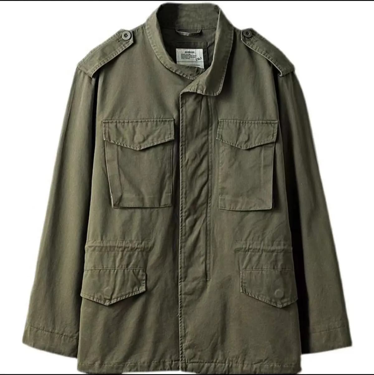 Vintage Men's Cargo Jacket Casual Solid Coat Mens Clothes Multi-Pocket Jacket Retro Jackets for Men Green Outdoor Windbreaker