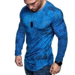 Long Sleeved Round Neck T Shirt Spring/Autumn Color Block Striped Retro Men's 3D Printed T-shirt Pattern Outdoor Daily Vacation