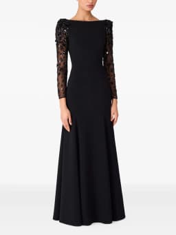 HIGH STREET Newest Fashion 2026 Designer Party Vestido Women's Spliced Mesh Diamonds Beaded Long Sleeved Maxi Long Dress