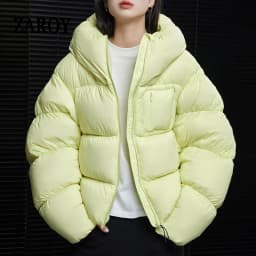 ZAROY Puffy Cotton Jacket Women Winter Warm Thicken Parka Drawstring Hooded Short Coat Windproof Y2K Streetwear куртка женская